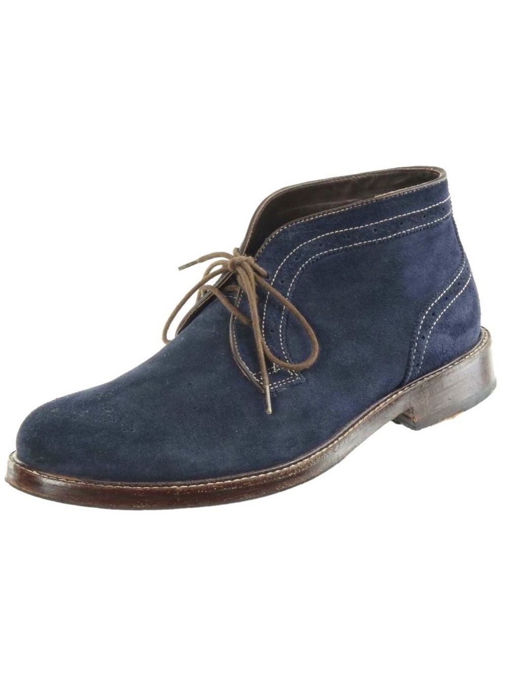 Johnston and Murphy Navy Suede Brogue Ankle Boots size 10